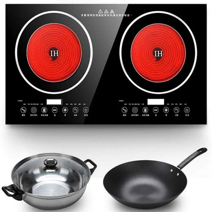 Lixcase Double Burner Infrared Ceramic Electric Stove — 100 to 3500W Adjustable Hot Plate