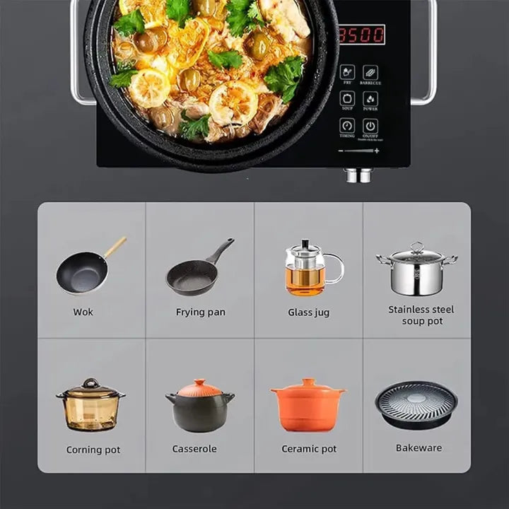 Lixcase Electric Infrared Ceramic Cooker — 3500W Touch-Control Hot Plate with Timer & Temperature Control