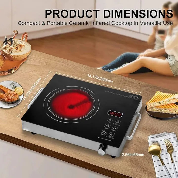 Lixcase Electric Infrared Ceramic Cooker — 3500W Touch-Control Hot Plate with Timer & Temperature Control