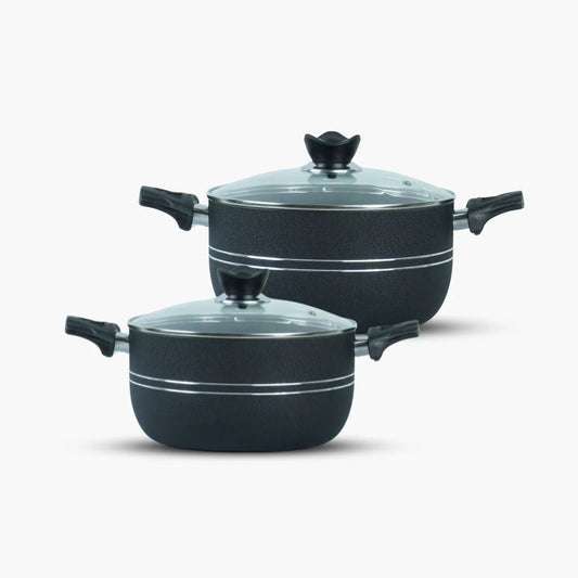 Lixcase Non-Stick Cooking Pot Set — 4 Pieces with Glass Lids