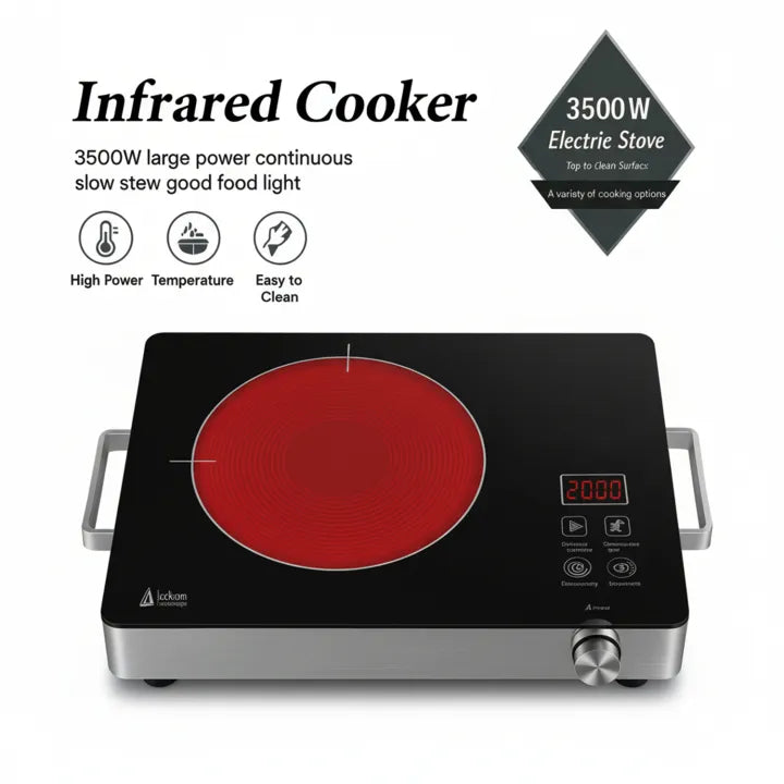 Lixcase Electric Infrared Ceramic Cooker — 3500W Touch-Control Hot Plate with Timer & Temperature Control