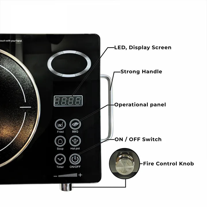Lixcase Electric Infrared Ceramic Cooker — 3500W Touch-Control Hot Plate with Timer & Temperature Control