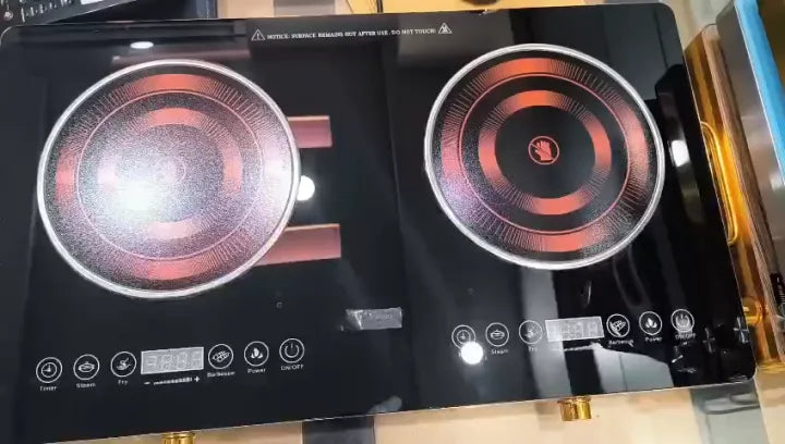 Lixcase Double Burner Infrared Ceramic Electric Stove — 100 to 3500W Adjustable Hot Plate