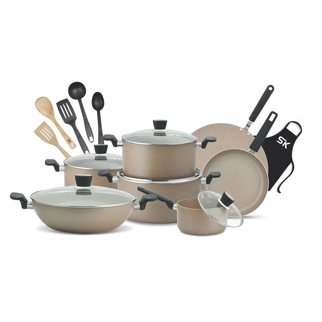 Lixcase Marble Series — 18-Piece Complete Cookware Set