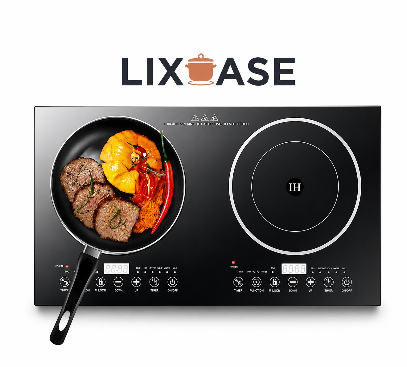 Lixcase Double Burner Infrared Ceramic Electric Stove — 100 to 3500W Adjustable Hot Plate